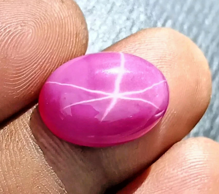 6 Rays Star Sapphire 9.55 Ct+ Natural Baby Pink Cabochon Oval LT Loose Gemstone