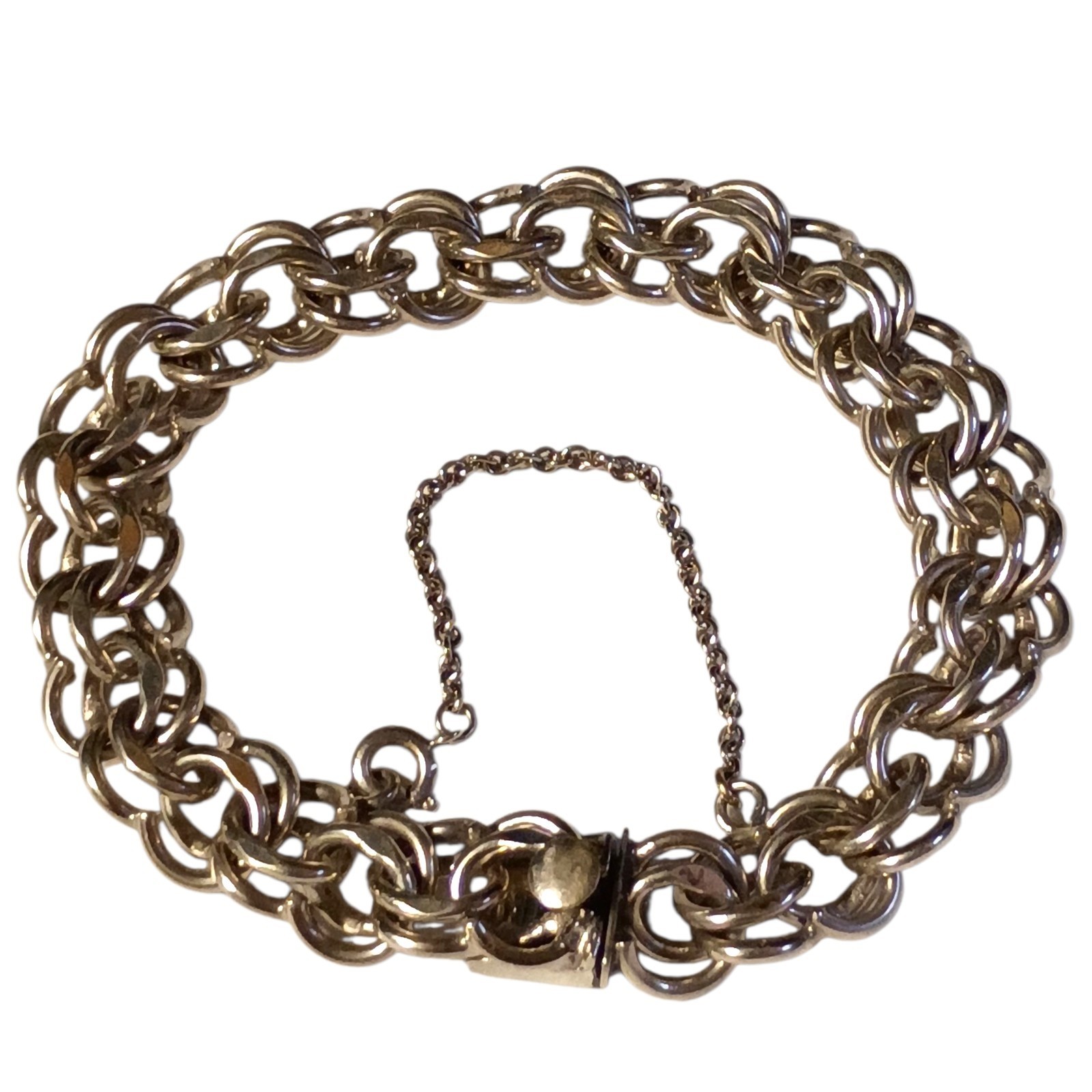 Sterling Silver Mid Century 1960s Multi-Link Charm Bracelet