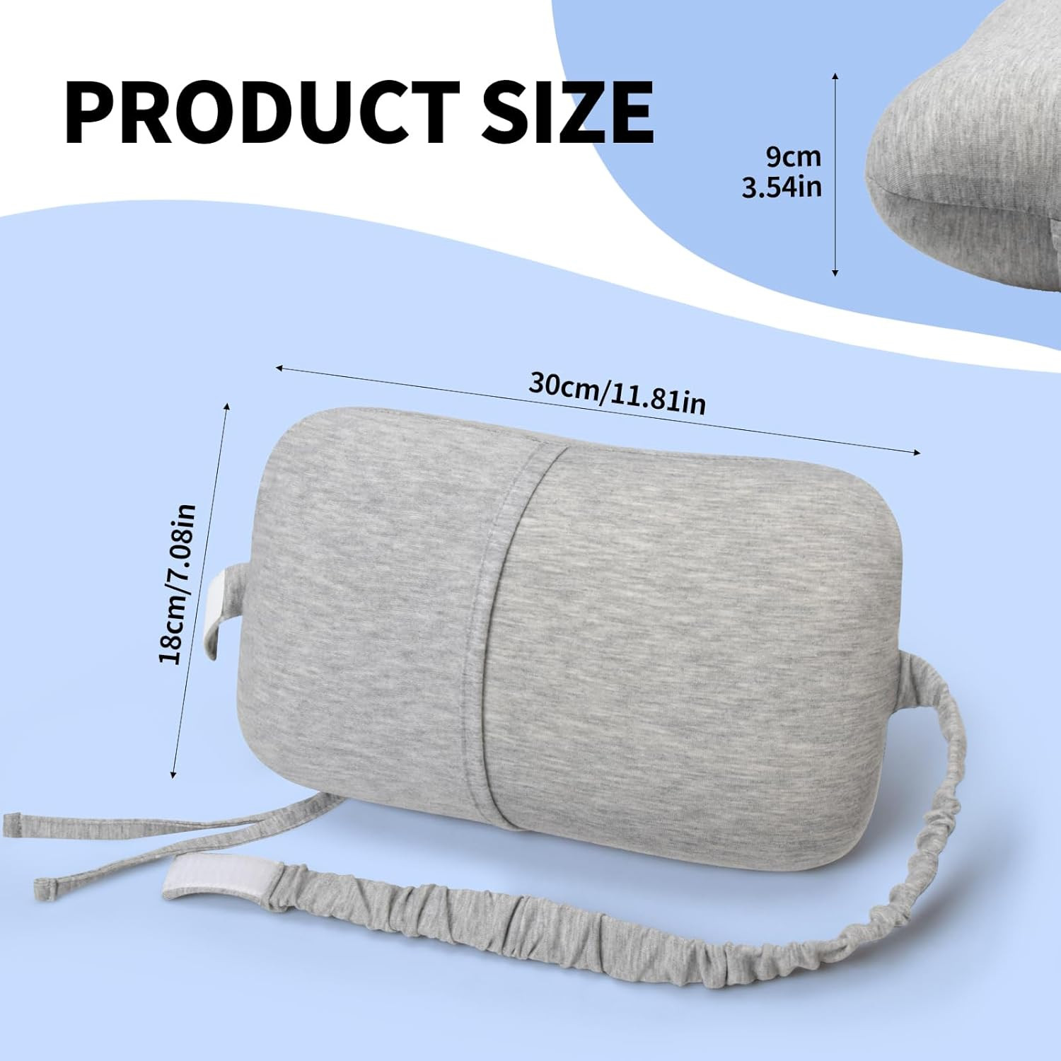 Portable Small Travel Pillow, Made with Soft Memory Foam Pillow and Breathable C