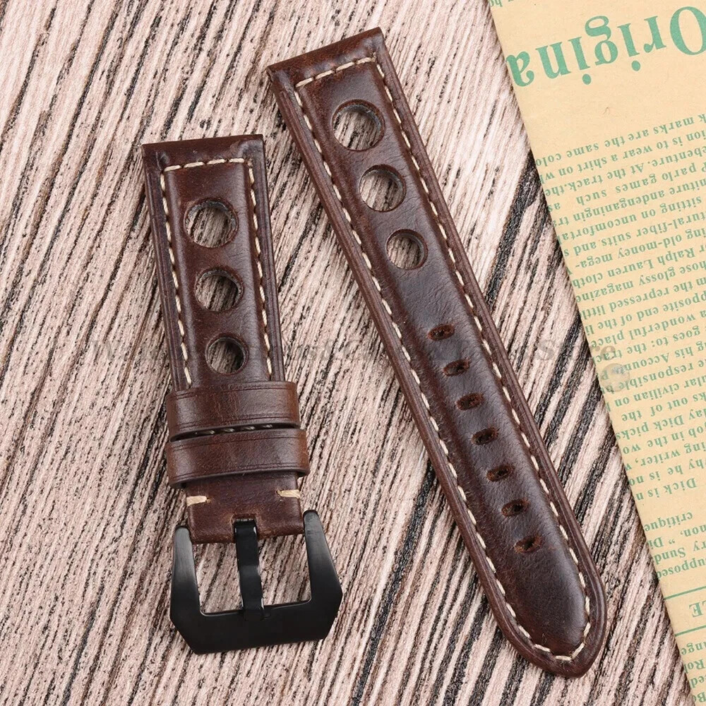 New Correa De Reloj De Piel De Vaca Pulsera De Cuero Genuino De 20mm 22mm Y 24mm