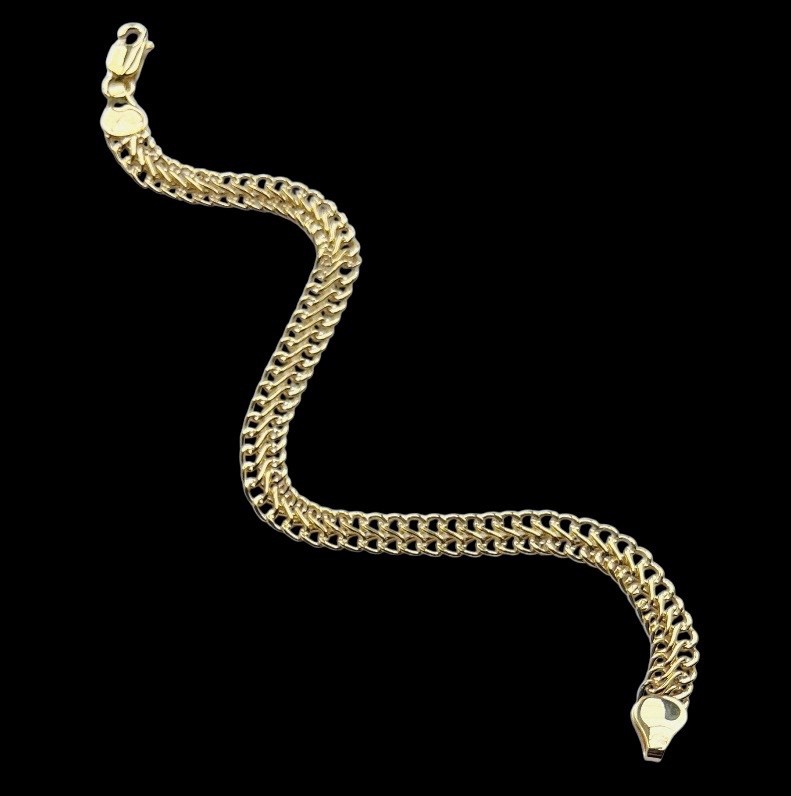 9ct Figure-8 Curb Bracelet Yellow Gold 19cm Long 6mm Wide HALLMARKED RRP £495