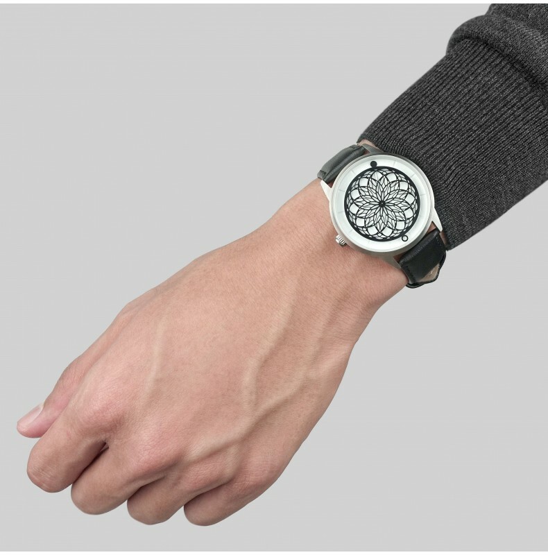 Humism Kato Automatico Acciaio Zaffiro Bianco Nero Pelle Orologio Unisex