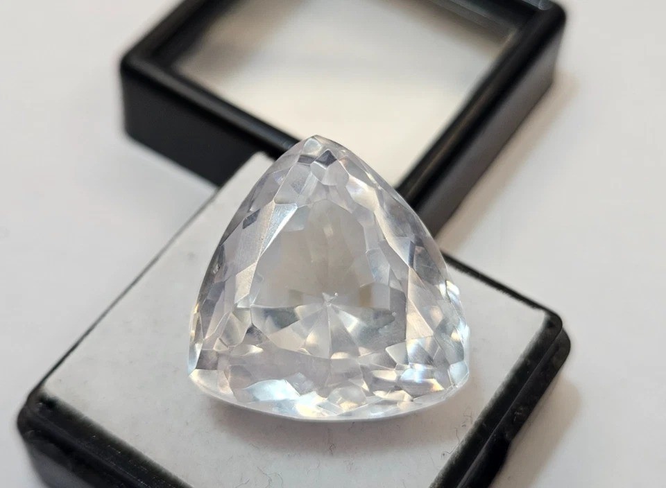 White Zircon Trillion Cut 45+ Ct Loose EGL CERTIFIED Gemstone For Pendant Making
