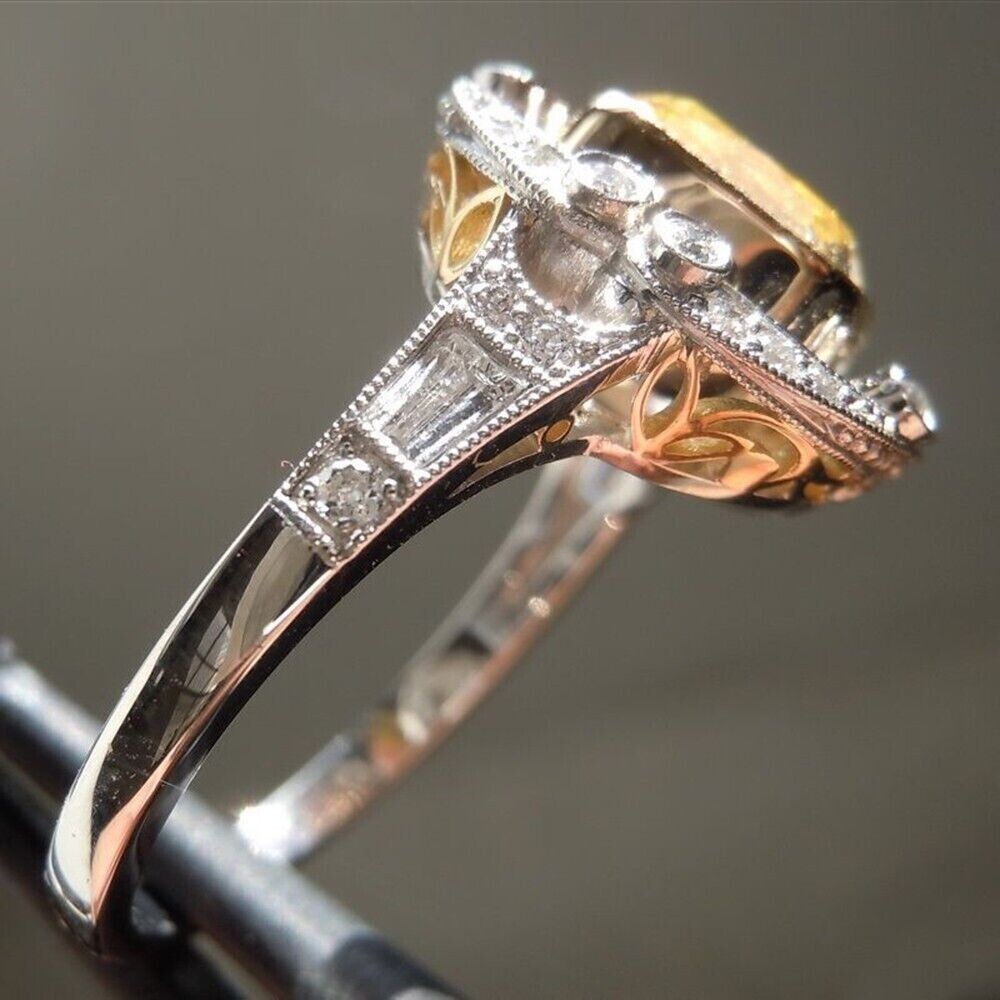 2.55 Ct CZ Royal Vintage Style Ring 925 Silver Plated Pretty Valentine Gift Band