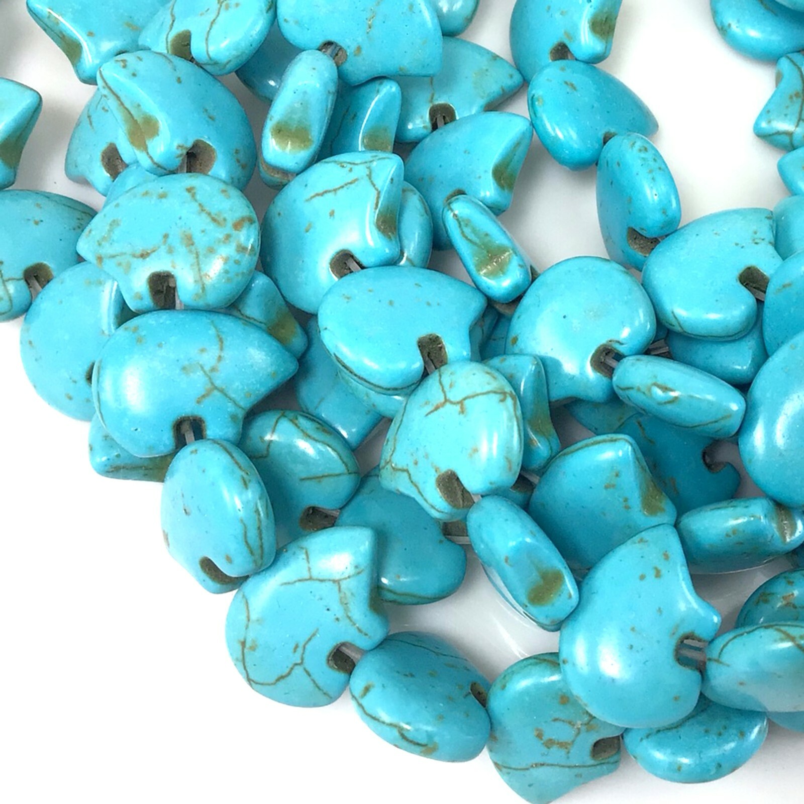 Natural Blue Howlite Zuni Bear Beads AA Magnesite Turquoise Bead 15″ Strand 21mm