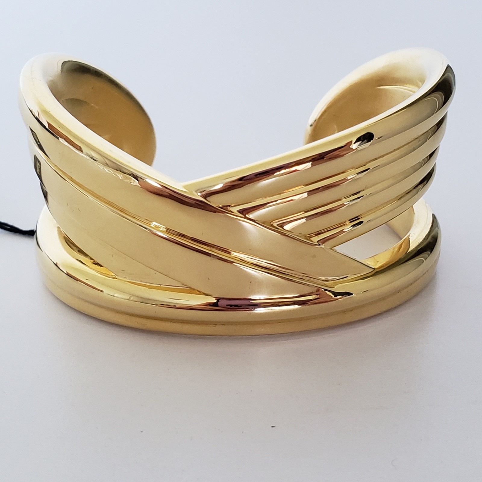 MILOR ITALY 14K Yellow Gold Resin Core Cuff Bracelet
