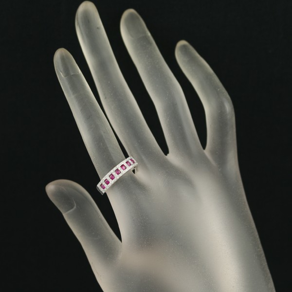 Auth DAMIANI Ring Ruby Diamond Belle Epoque US6-6.25 18K 750 White Gold