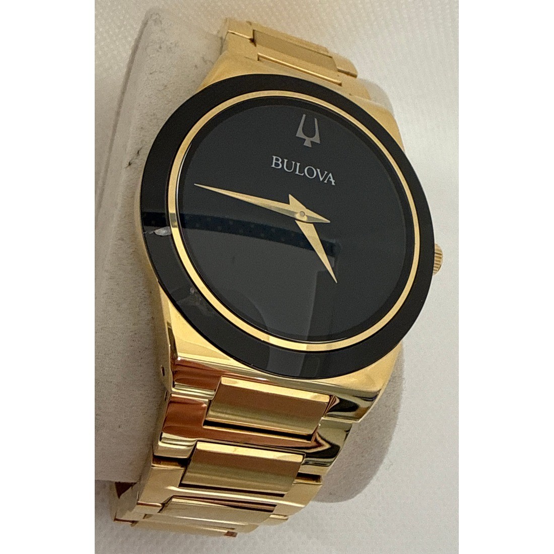 Bulova Millennia Men’s Stainless Steel Black Dial Quartz Watch 97A183