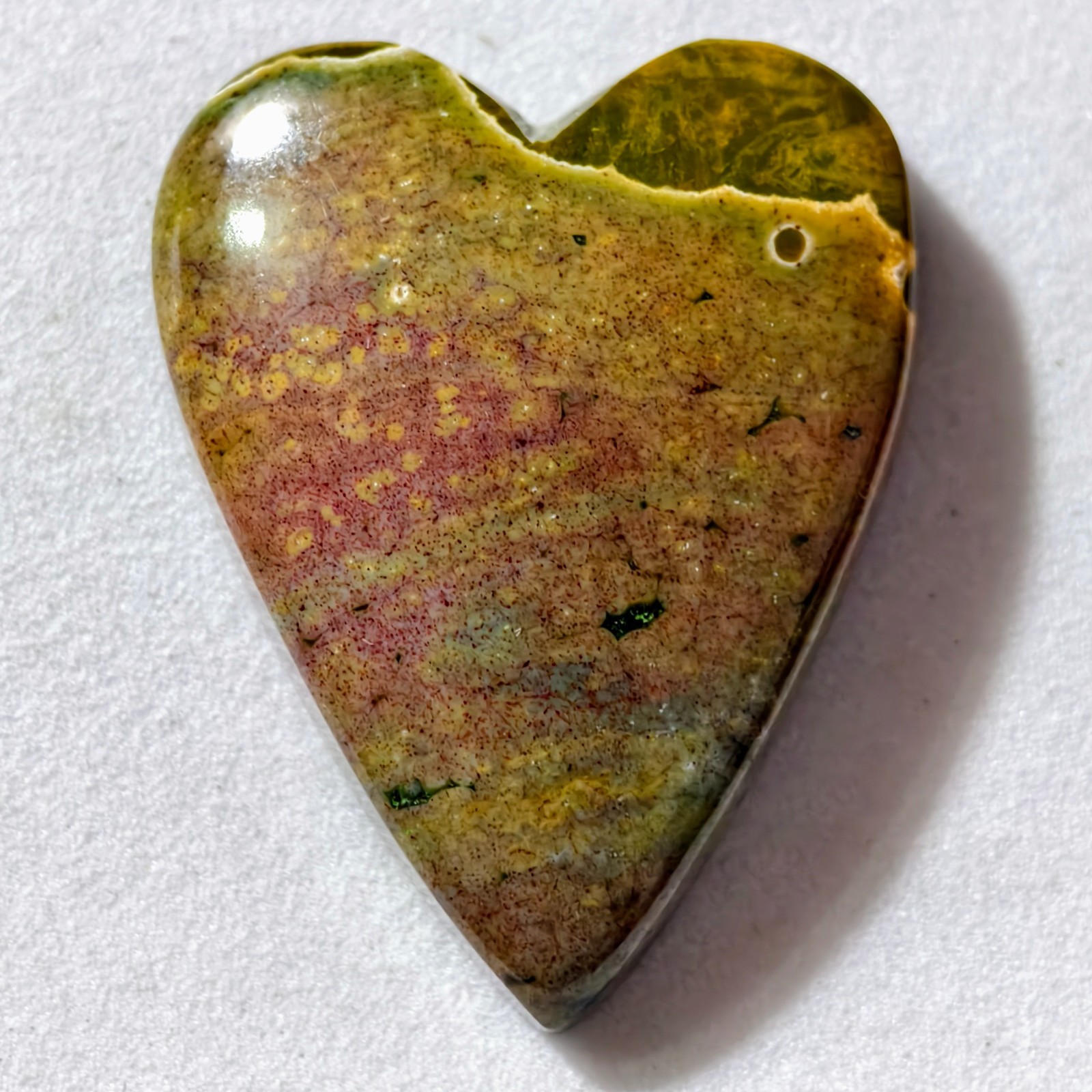 34 Cts Natural Ocean Jasper Heart Cabochon Gemstone 29.9×23.3×6.9 MM