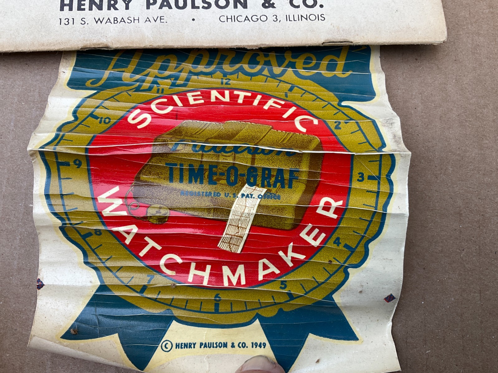 Vintage 1950 Paulson Time-O-Graf Watch Rate Recorder for Parts/Repair