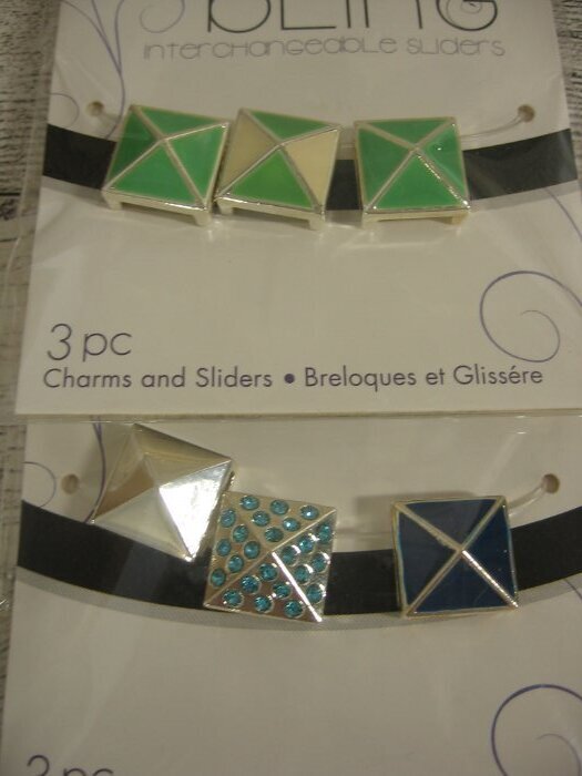 NEW Slider Beads Charms & Bracelet Jewelry Lot Enamel Rhinestones 43 Pc.