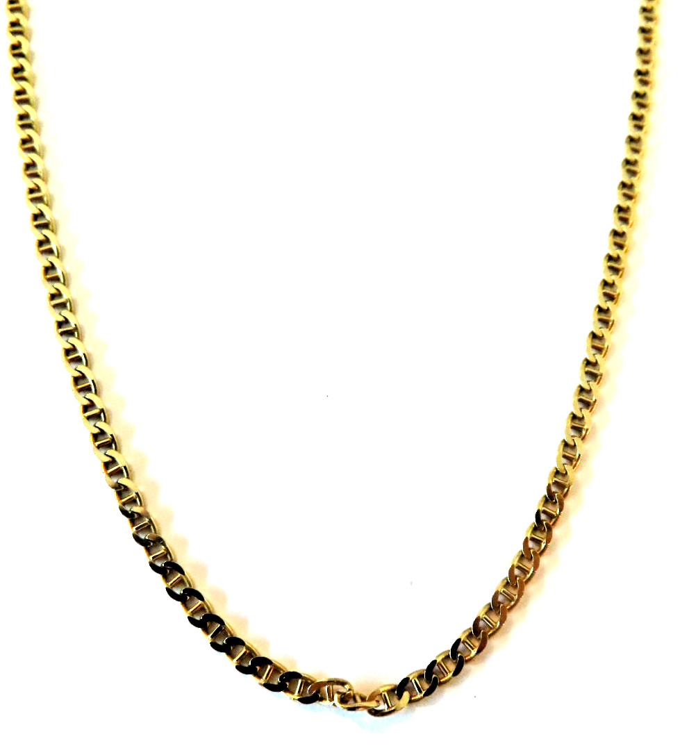 PRB Real Solid 14K Yellow Gold Thin Mariner Link Chain Necklace 24″LONG 2.5 mm