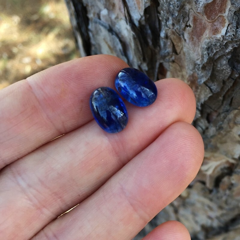 Sapphire Royal Blue! Natural Kyanite Pair India 15.81 carats GLI