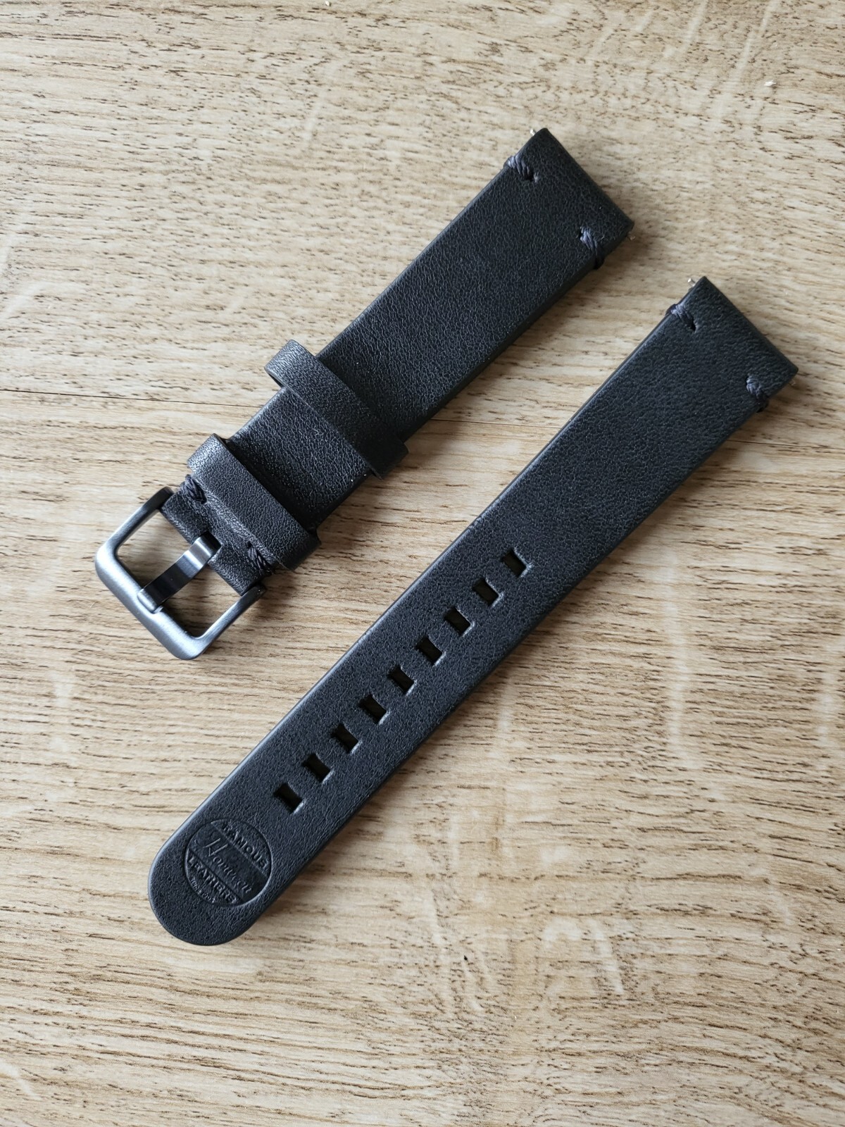 AVIATOR BLACK GENUINE LEATHER WATCH STRAP 20MM EASY FIT HIGH QUALITY SS BUCKLE