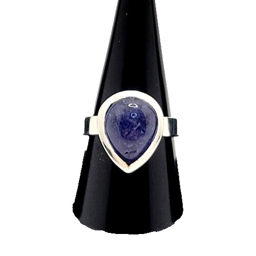Natural Blue Tanzanite Stone Ring 925 Sterling Silver Size 8 Handmade 5.67 grams