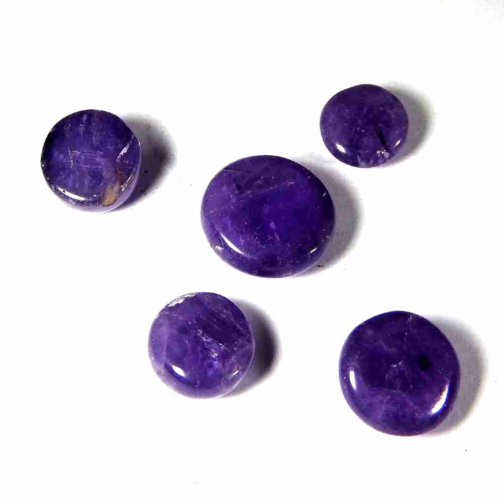 58.85CtsNatural Stare Deep Amethyst Purple Round Cabochon Lot Loose Gemstone