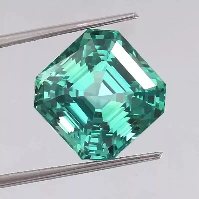 Flawless Natural Green Asscher Cut 10-12 Ct Emerald Loose Certified Gemstone