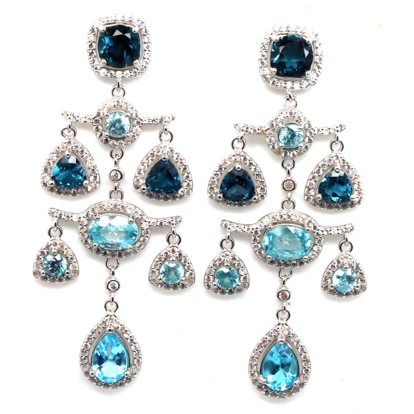 925 Sterling Silver London Blue – Sky Blue Topaz Zircon Gift For Her Earrings