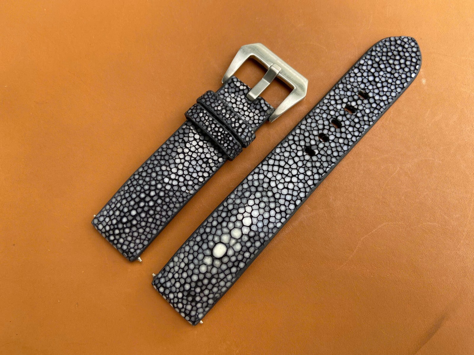 Black Stingray Watch Strap Band, Size 18mm 19mm 20mm 21mm 22mm 24mm 26mm