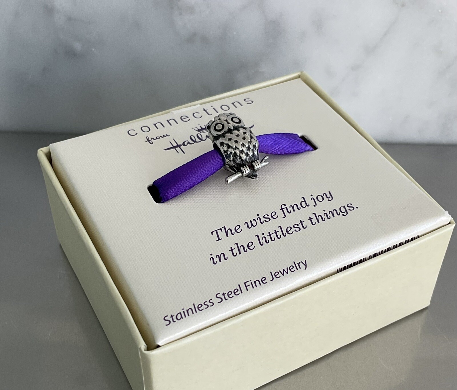Connections from Hallmark Stainless Steel Owl Charm, Bead, Jewelry, Crafts NIB