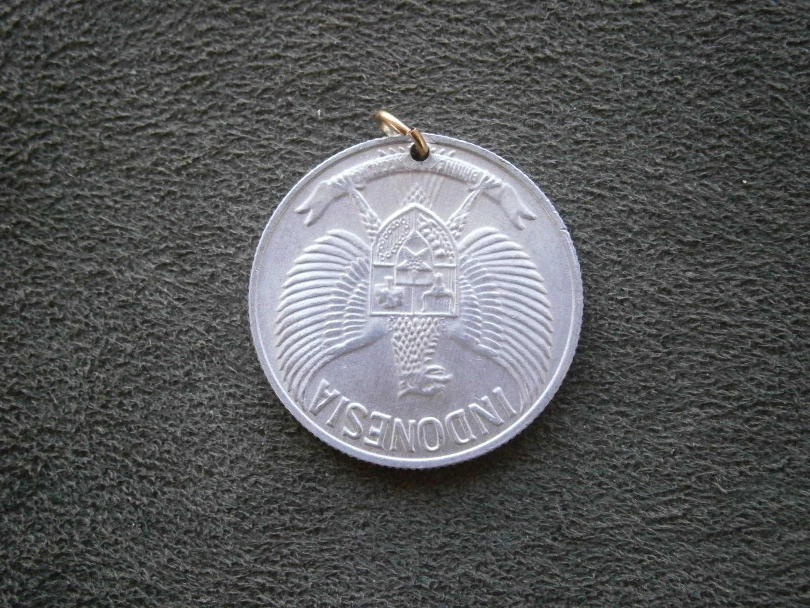 Indonesia 50 Sen Coin ~ 1961 ~Vintage Bracelet Charm Pendant 3.0g