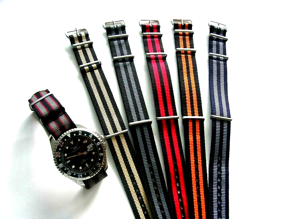 18mm Black-Red NATO g10® RAF Pilot nylon watchband strap Bond IW SUISSE 20 22 24