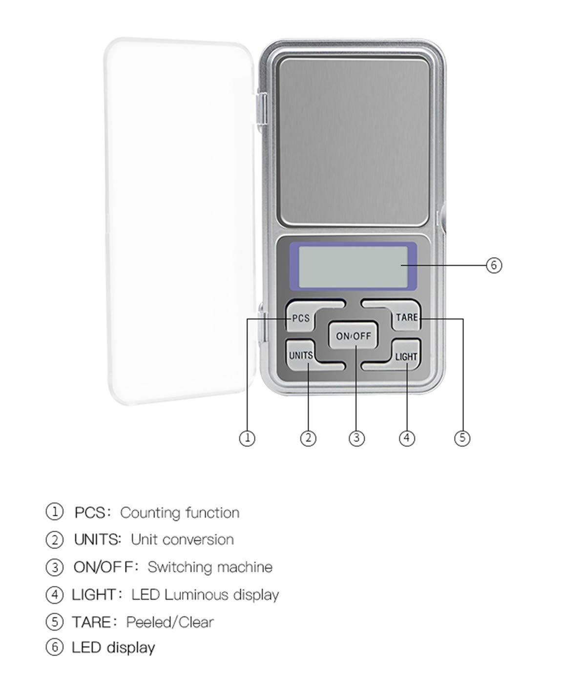 200g x 0.01g Mini High Precision Digital Pocket Scale for Jewelry ，Gold Weighing