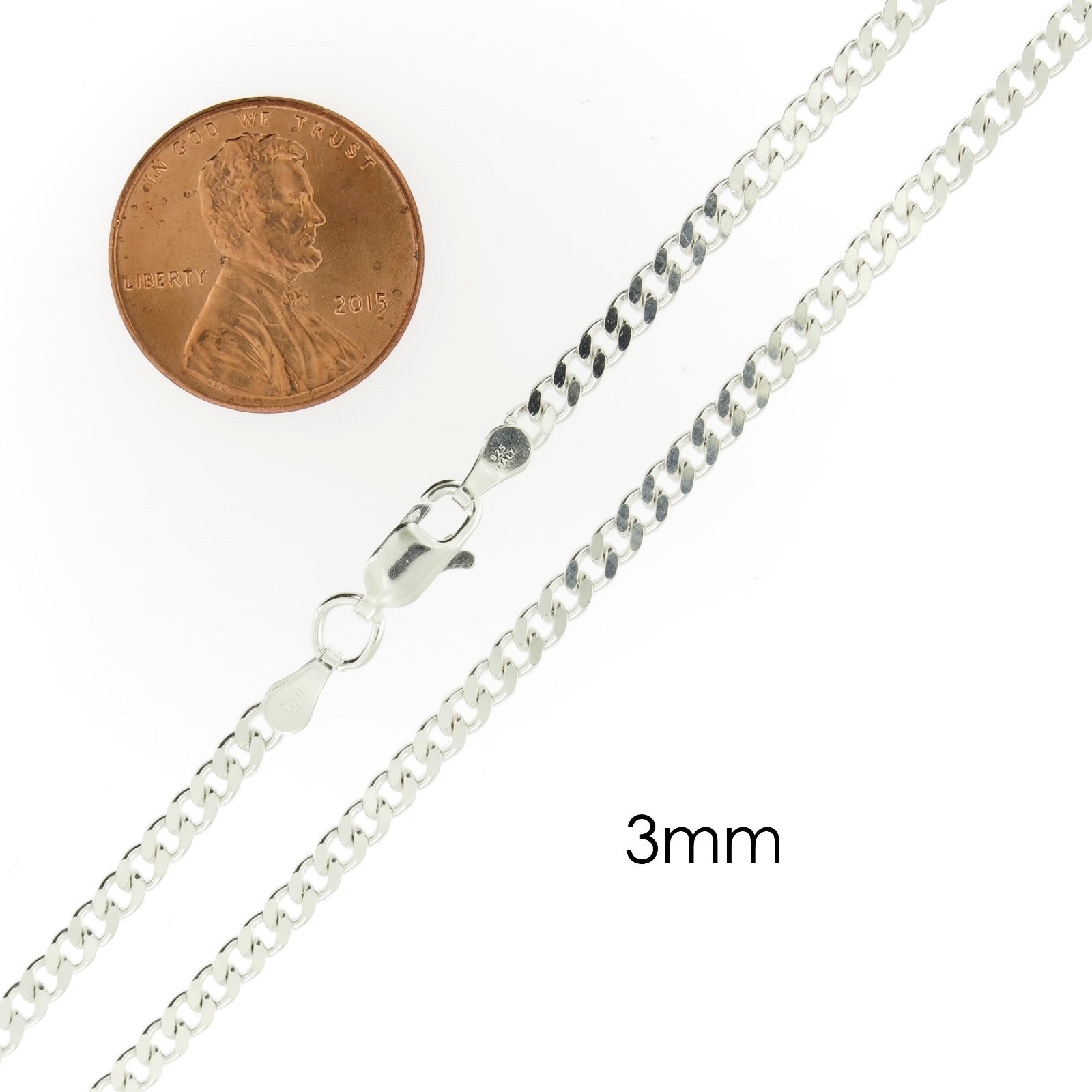 Solid 925 Sterling Silver Cuban Link Chain Mens Womens Boys Girls Necklace