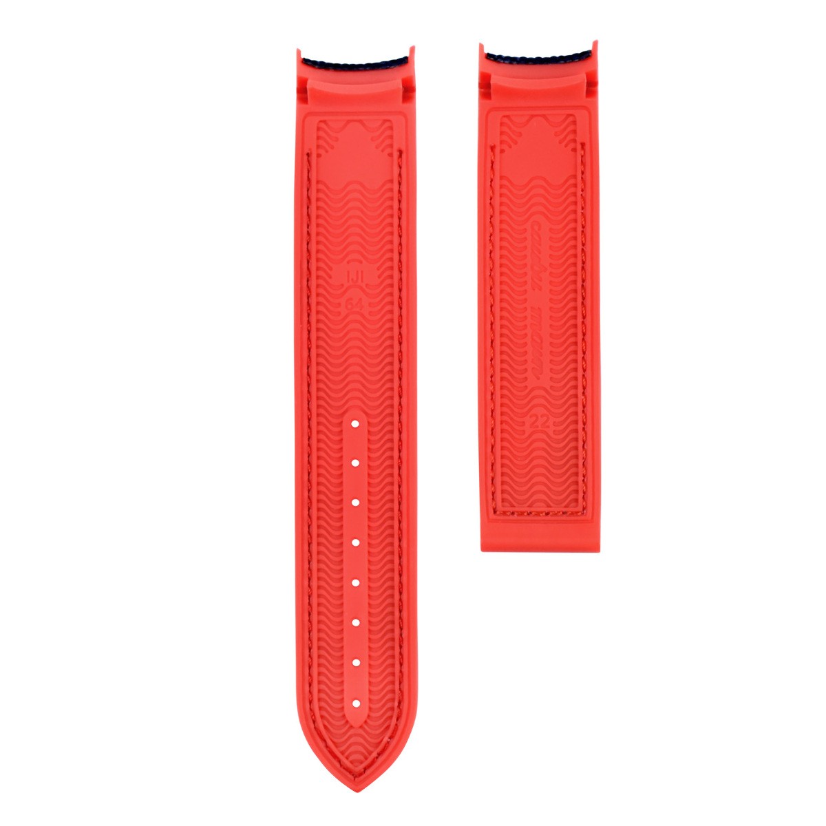20mm Blue Red Nylon Rubber Replacement Strap White Stitching For Omega Seamaster