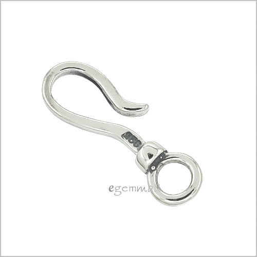Oxidized Sterling Silver S Hook Fish Clasp 20mm #51858