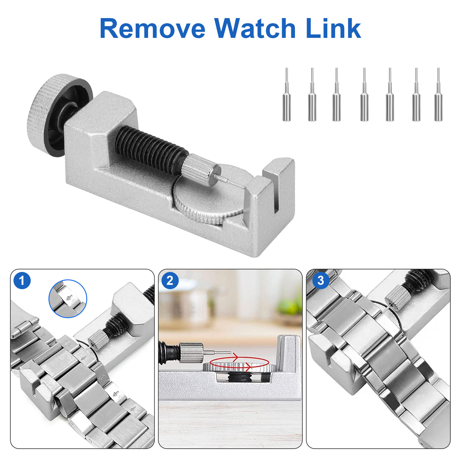 Adjustment Watch Band Strap Link Pin Remover Spring Bar Repair Resizing Tool Kit