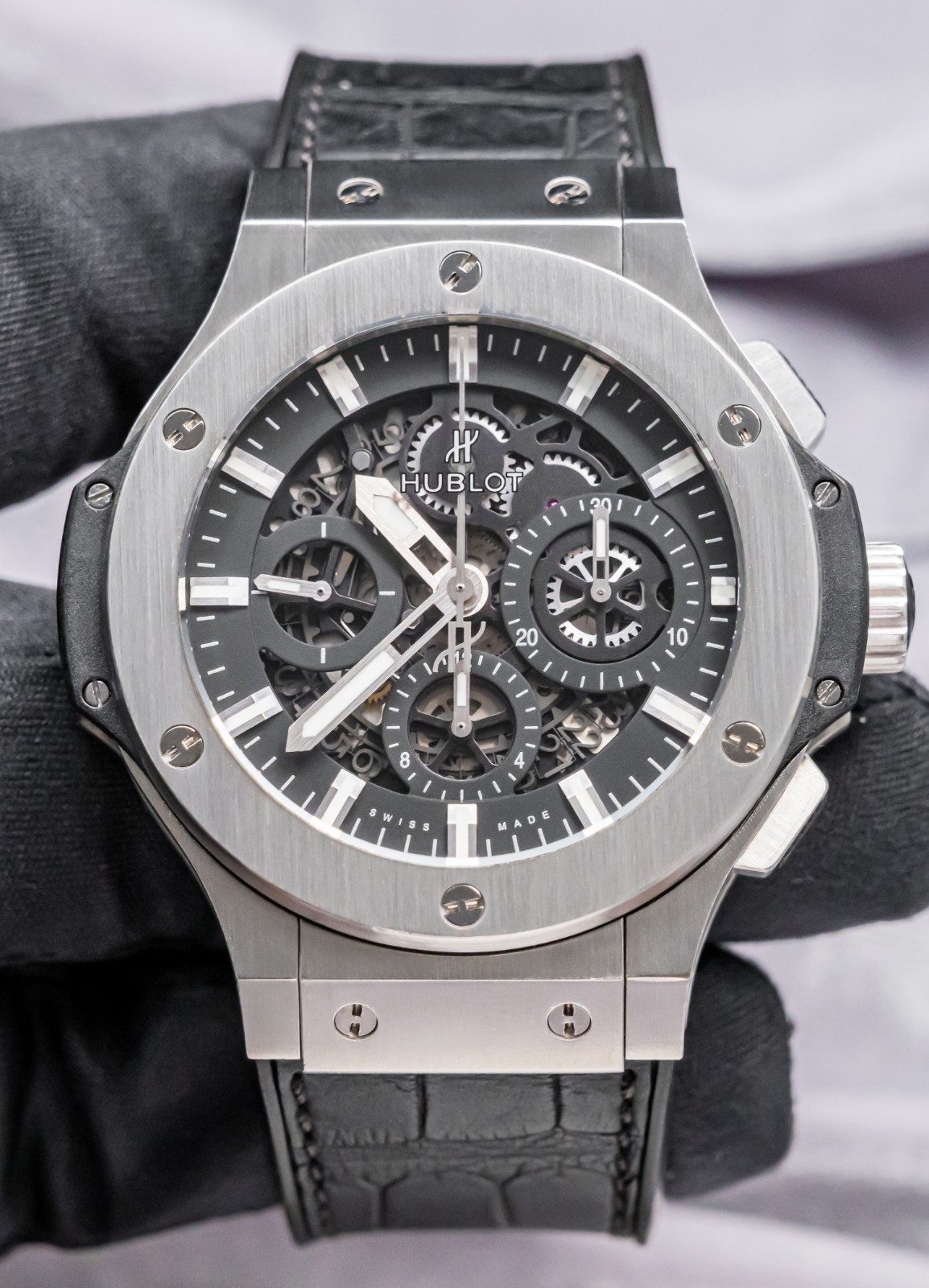 Hublot Aero Bang Big Bang 44 Steel $17K MSRP Papers SERVICED 311.SX.1170.GR