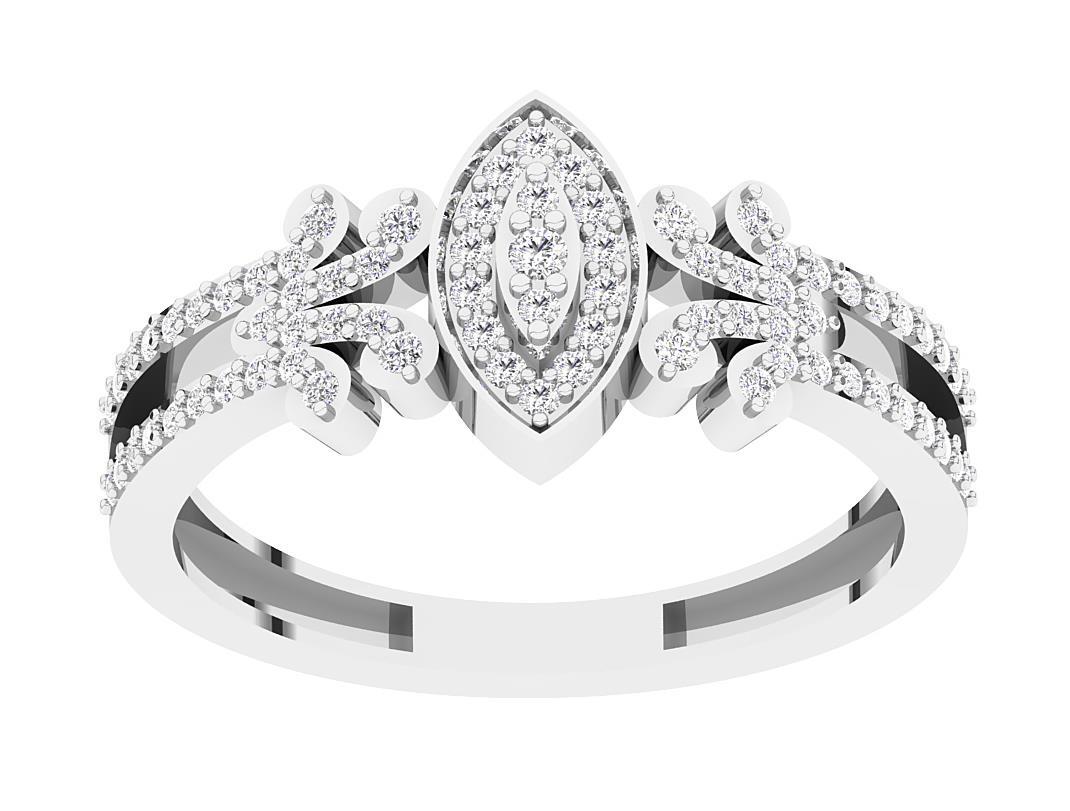 SI G 0.40 Carat Genuine Diamond Right Hand Anniversary Ring 14K Rose Gold 9.40mm