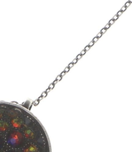 Necklace Pendant Orchid Hybrid Brown / Orange crystal volcano medium Silver Oran