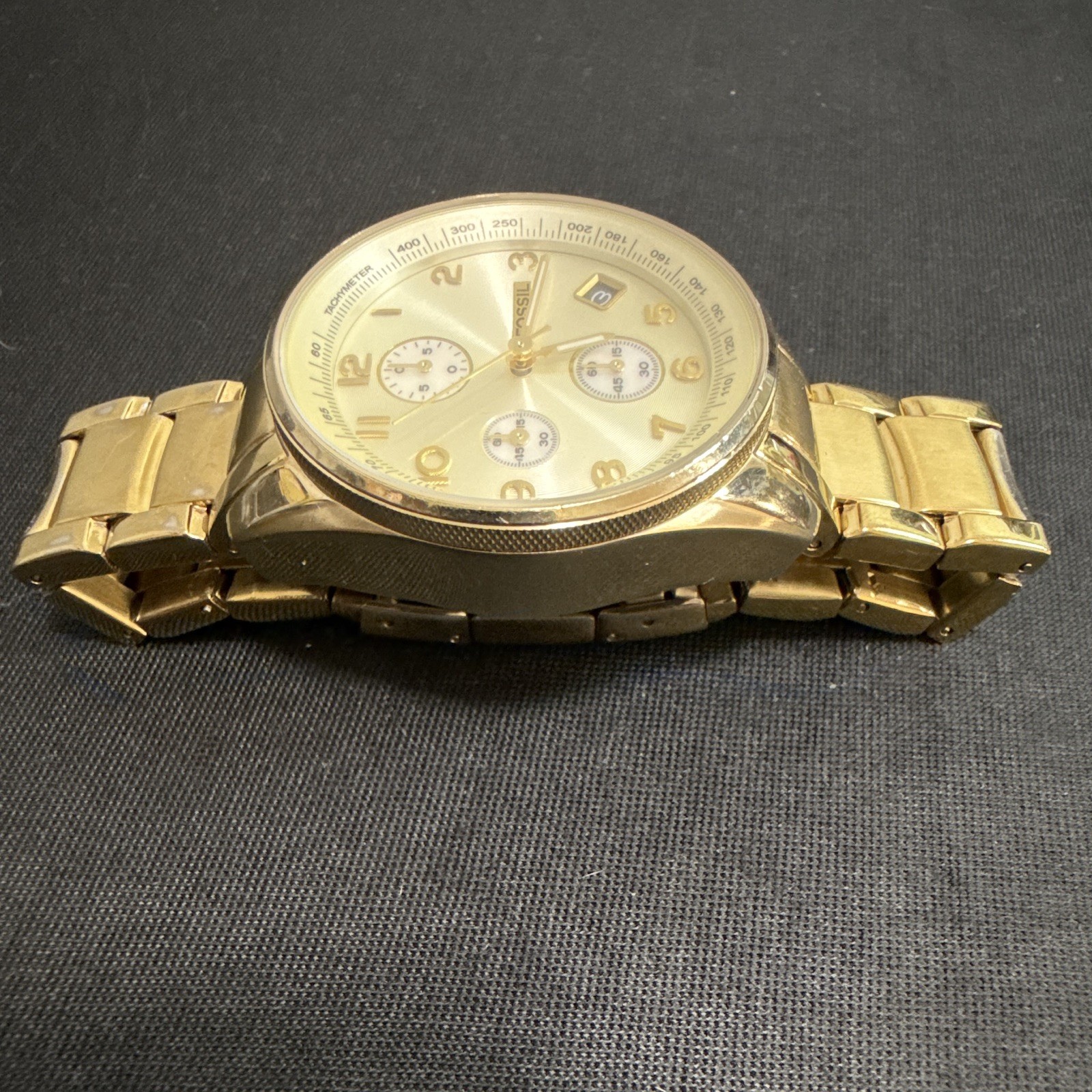 Fossil Men’s Gold Tone FS-4402 NEW BATTERY RUNS EXCELLENT!!