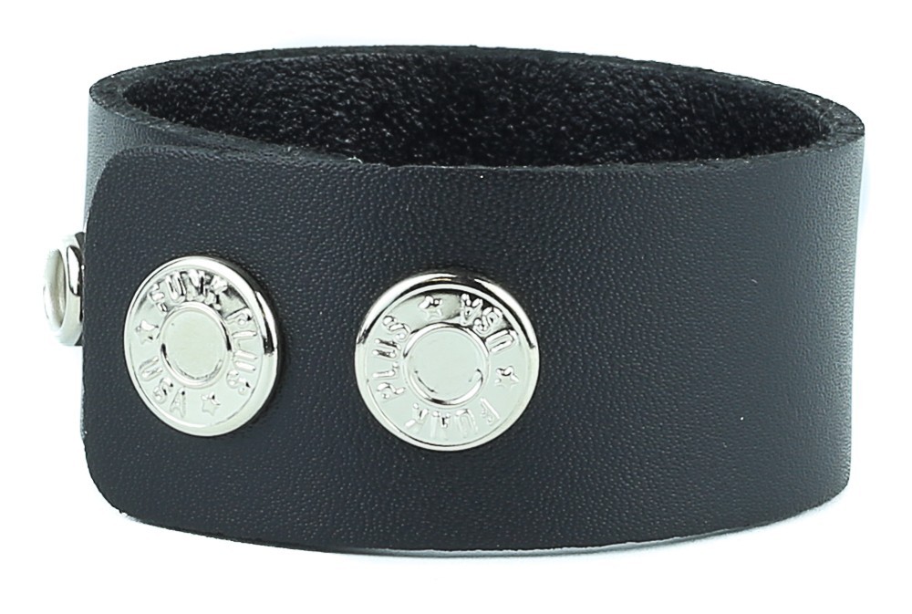 Plain Genuine Cowhide Leather Bracelet With Snap 4mm Thick 3/4″ to 2 1/2″ Wide