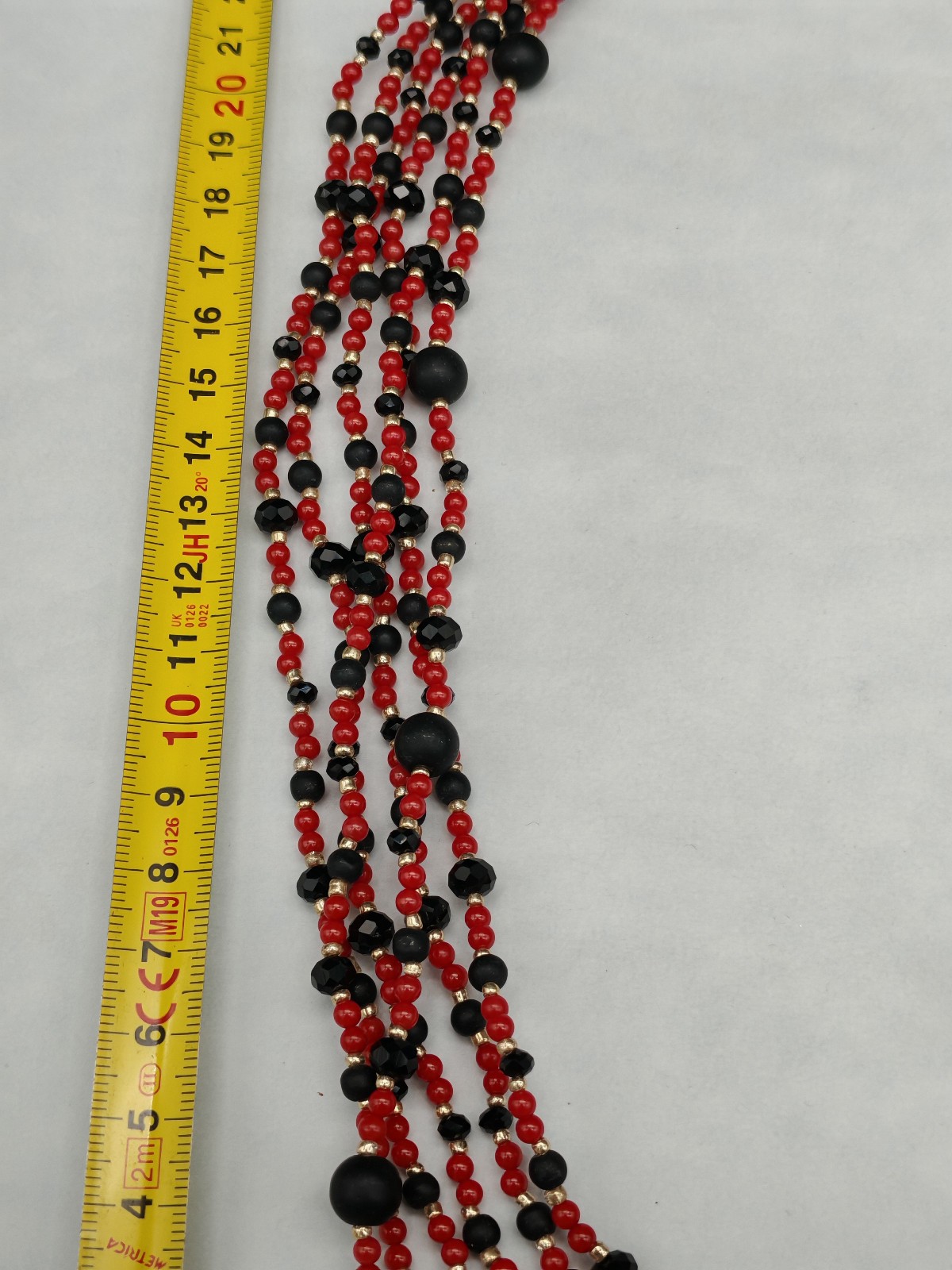 Women Red Coral Cameo Multifilament Elegant Onyx Necklace Made in Italy