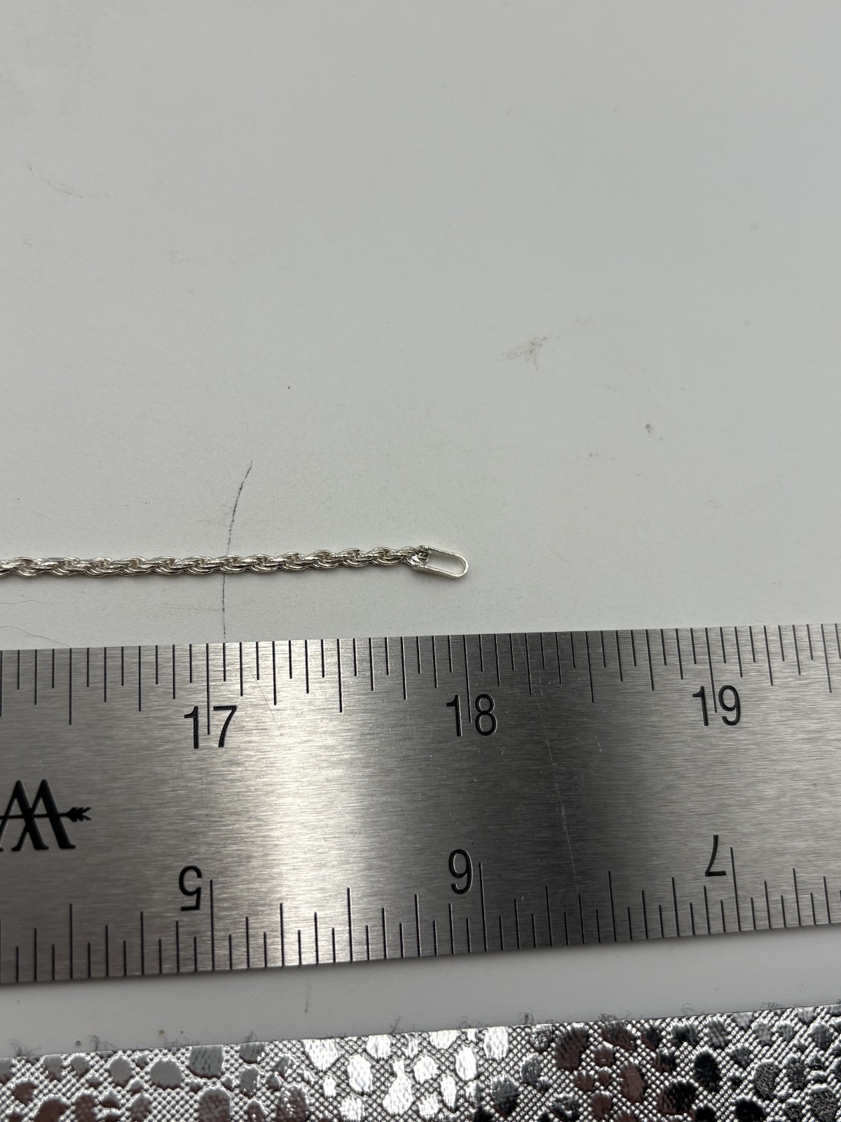STERLING SILVER 925 ITALY 18″ ROPE CHAIN NECKLACE 1.7mm wide 5.6g