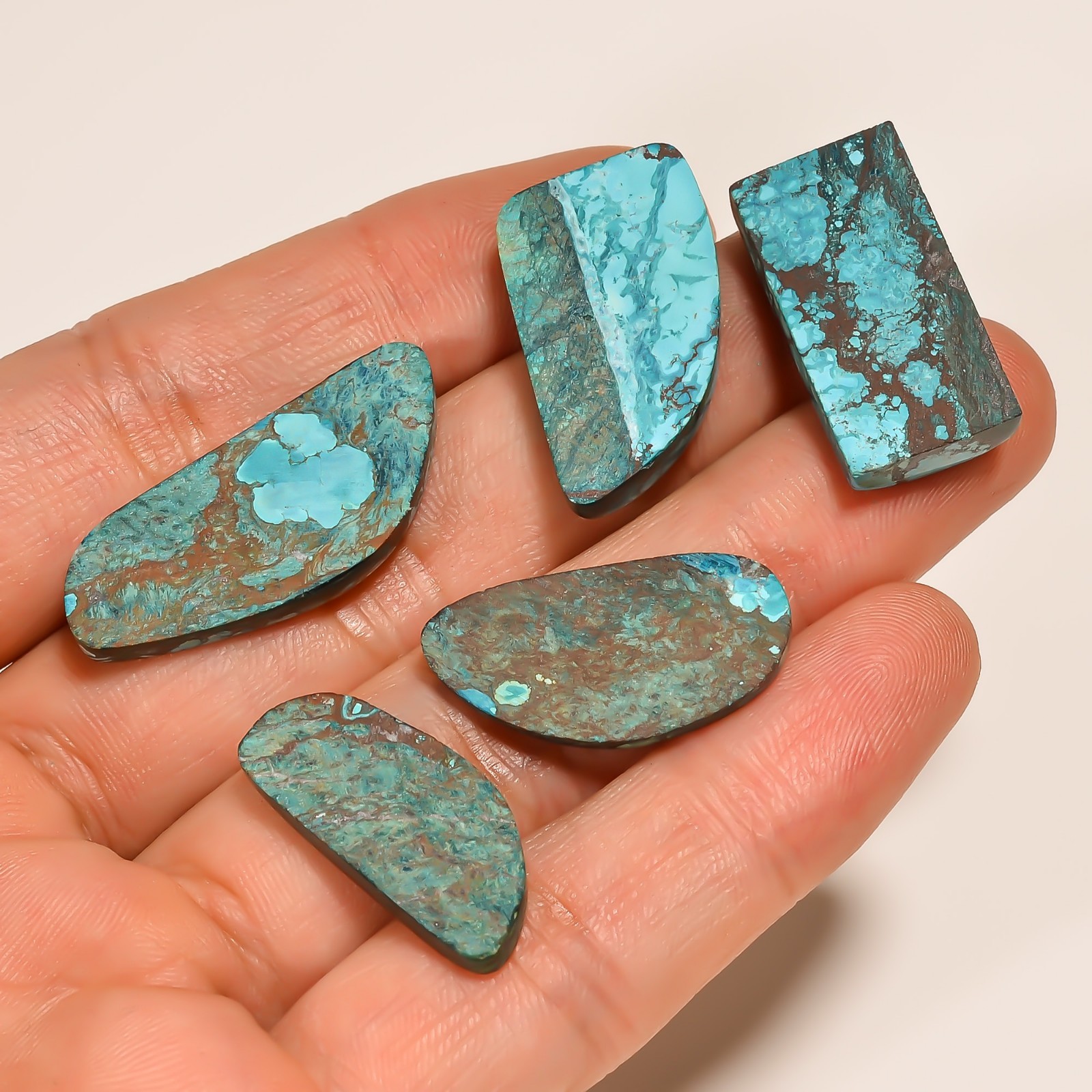 69.55Cts Natural designer Tibet Turquoise mix Cabochon 5 PCs Lot Loose Gemstone