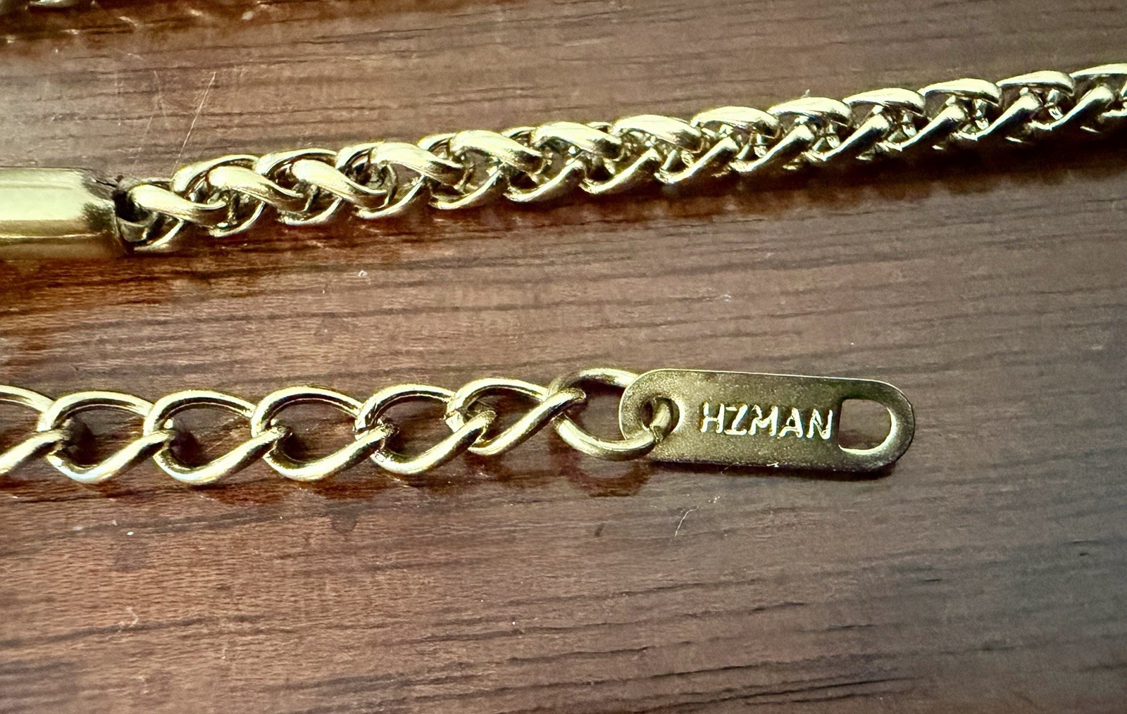 HZMAN Lot of 2 Gold Tone Cuban Link Chain Necklaces 20” & Adjustable New