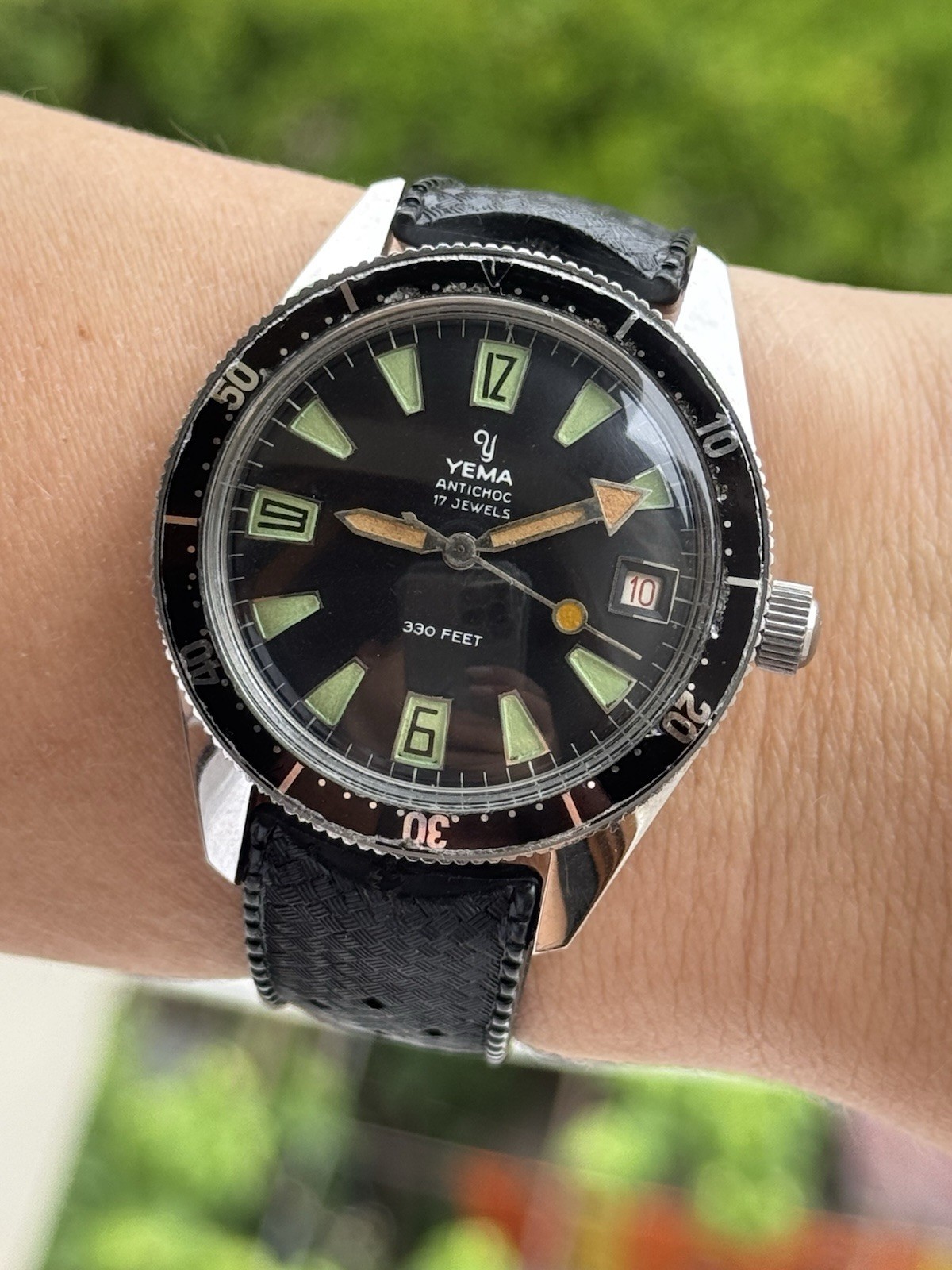 Vintage Yema Skin Diver Watch 8755 Manual Mens 38mm Swiss Made Just Serviced !