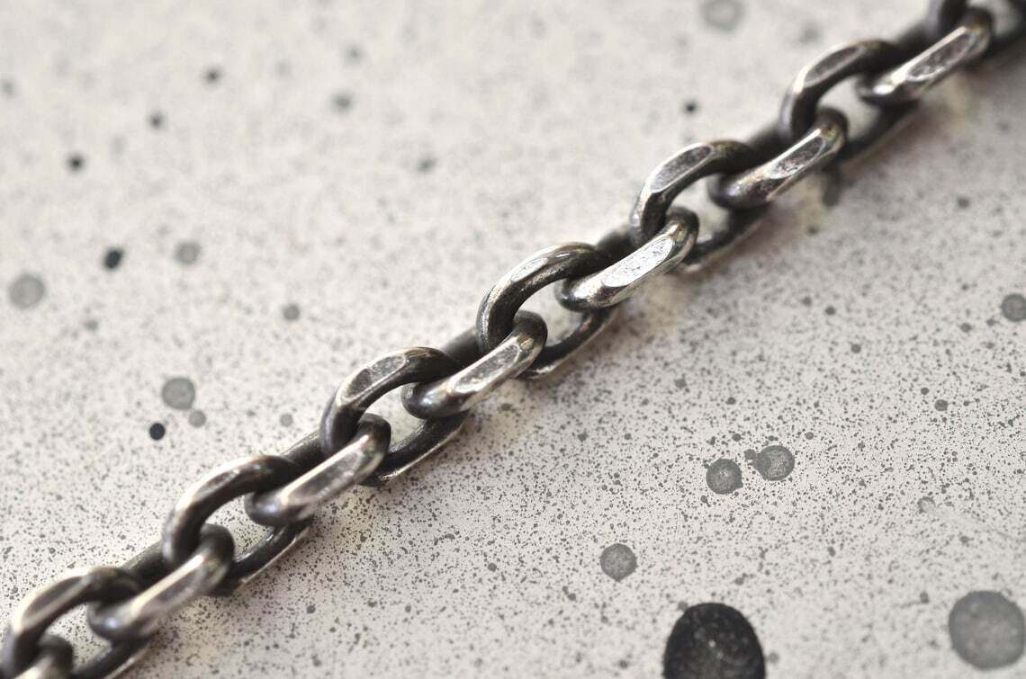 925 Sterling Silver 3.5Mmm Oxidized Anchor Link Cable Chain, Made In Italy, NEW