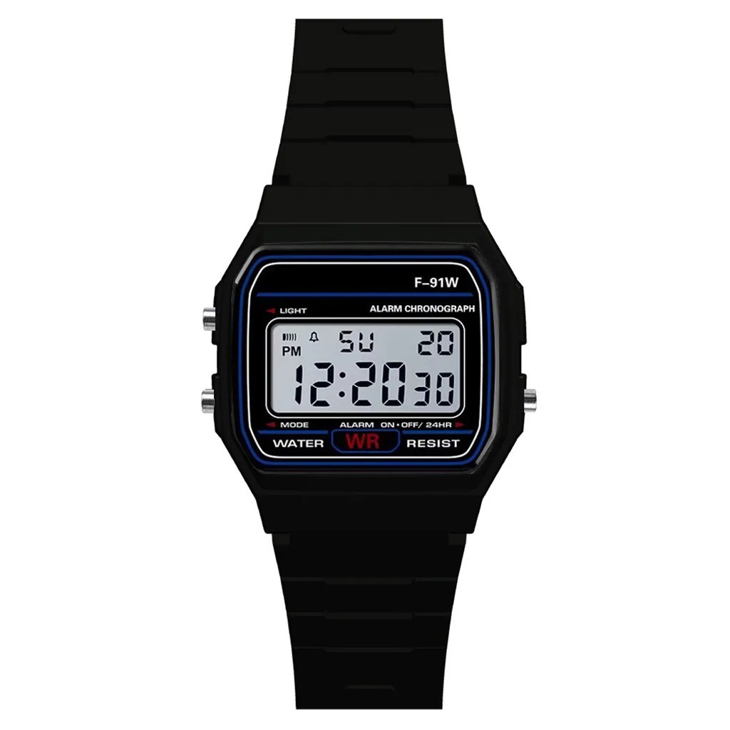 F 91W Classic Digital Resin Strap Watch Stopwatch Chronograph Sport Unisex Men*