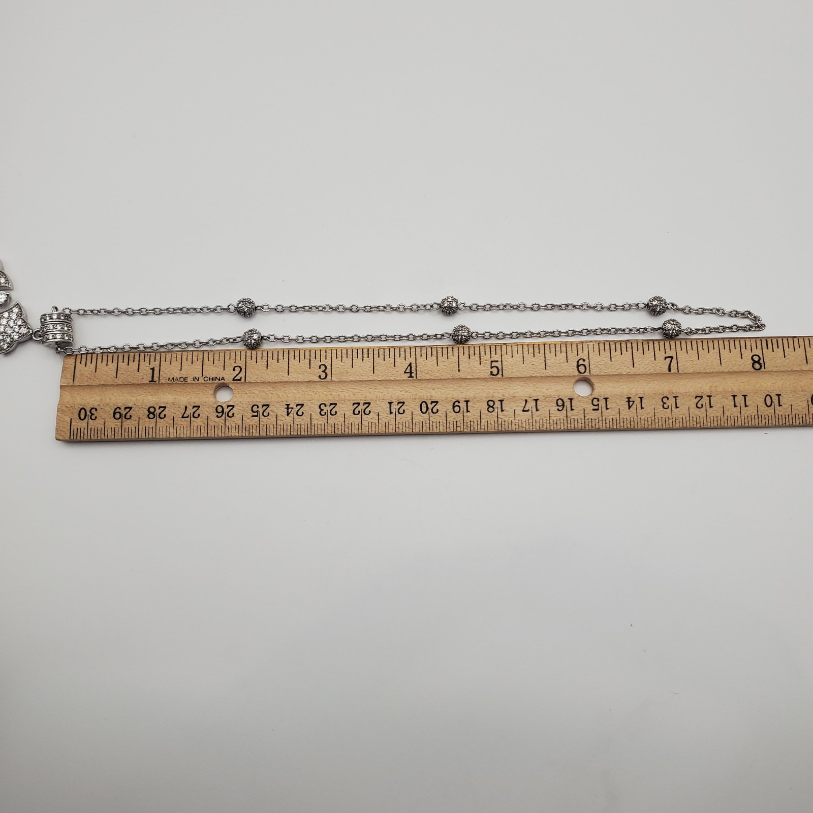 ESPO SIG SNAP Solid Sterling CZ Station Cable Chain 16″ with CZ Snap Cross