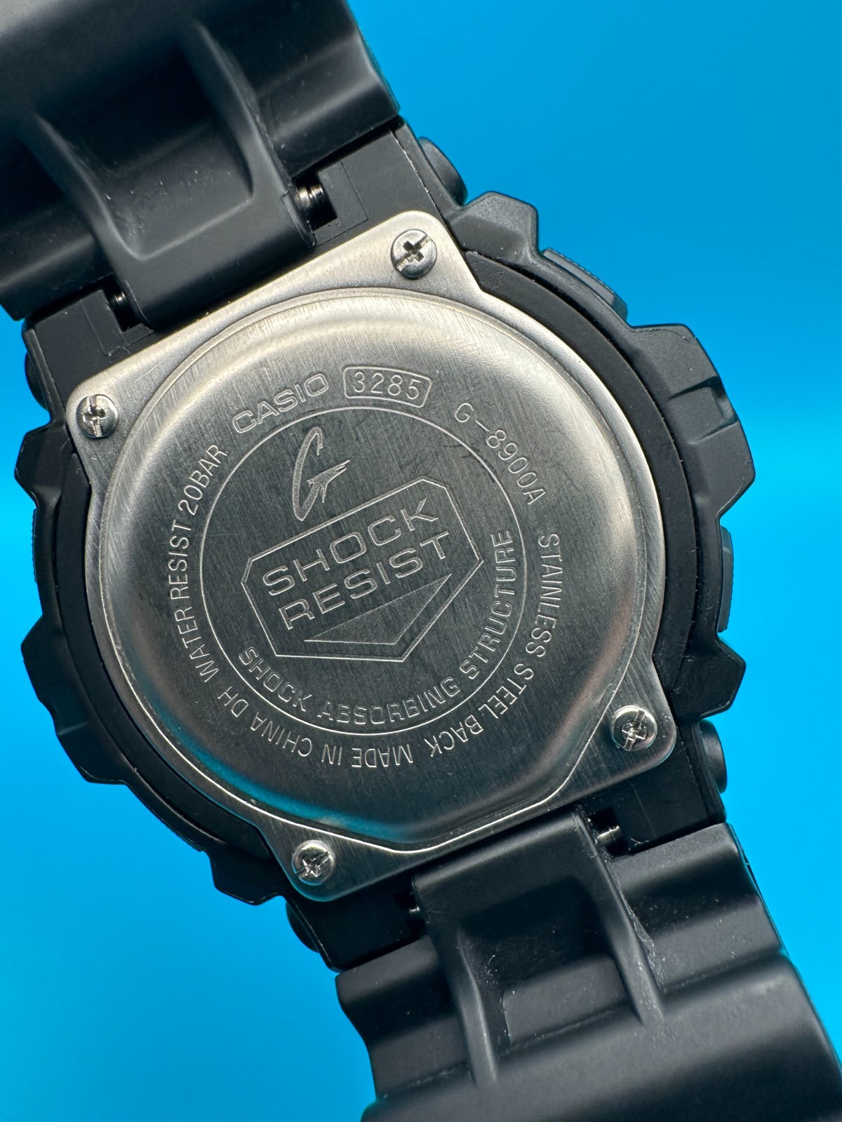 Casio G-Shock G-8900A-1 World Timer Gloss Black Blue Digital Men’s Watch CLEAN