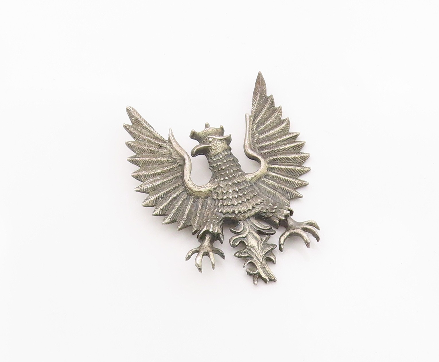 925 Sterling Silver Vintage Pendant POLAND Royal Crowned Eagle Emblem PT26322