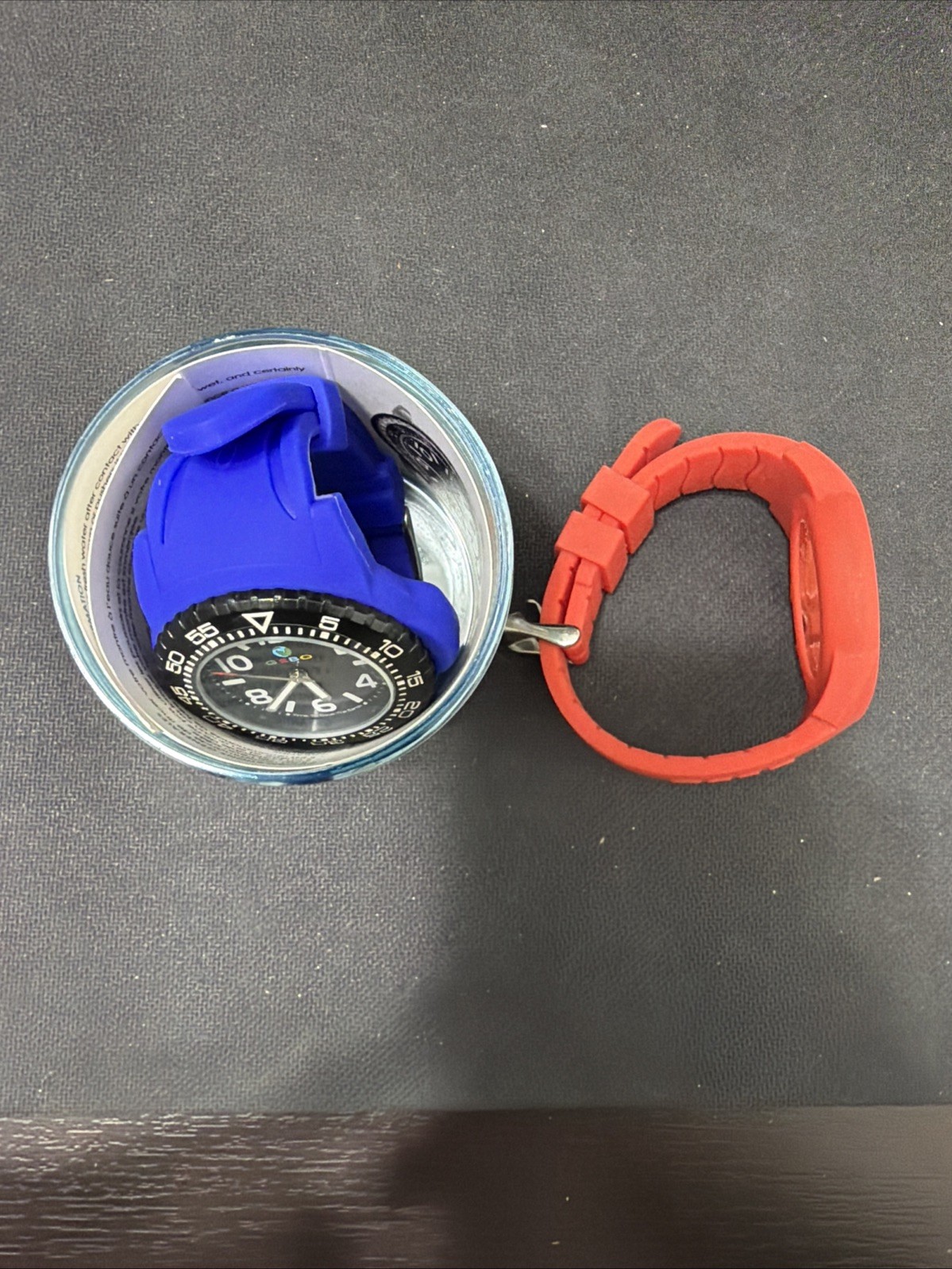 GEBO Time To Save The Earth Watch – 2 Straps Blue & Red – Old Stock