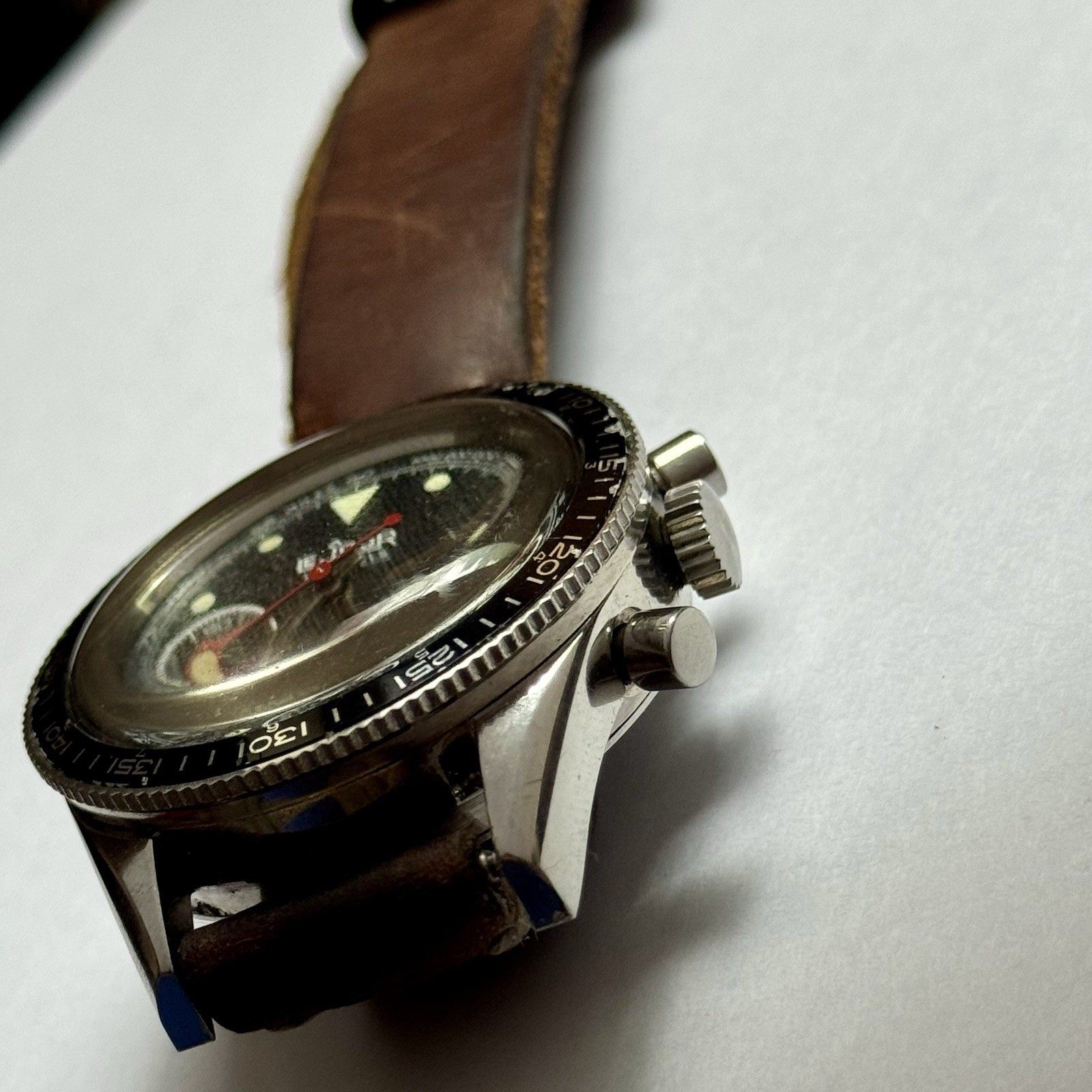 Vintage Chronograph Valjoux 3Reg LeJour 70s Watch 39mm JP Pingouin C O Swiss