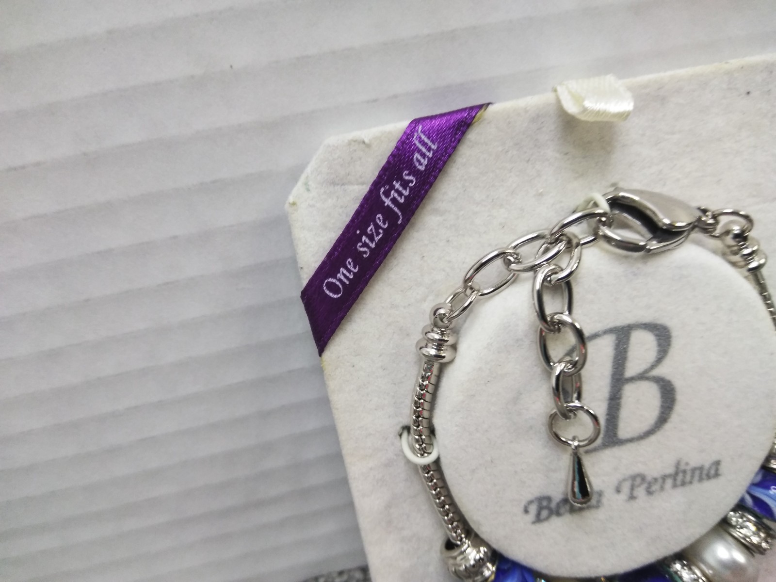Bella Perlina Charm & Crystal Bead Bracelet Earrings & Necklace Set Blue Beach