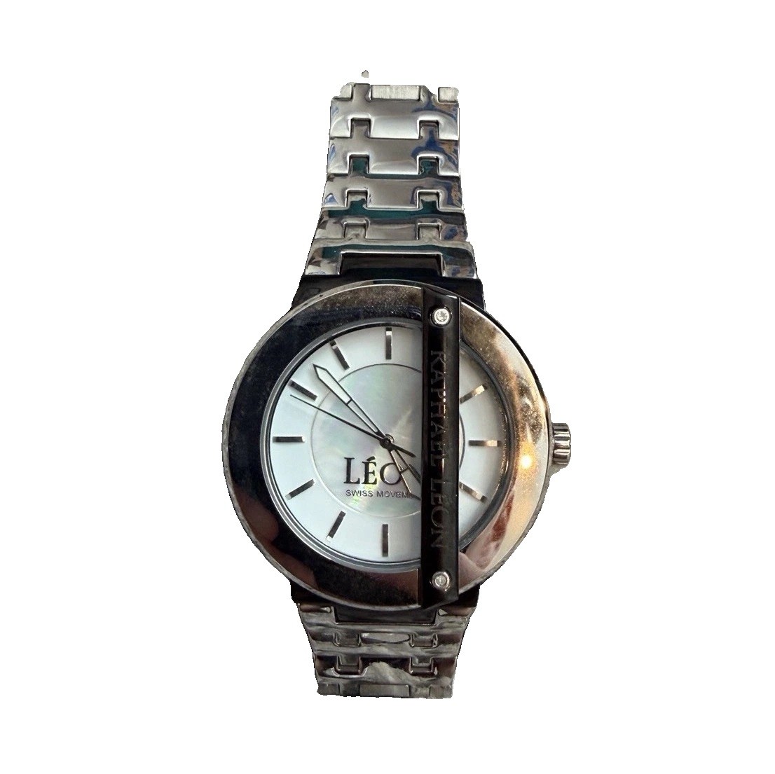 Raphael Leon LEO Swiss Quartz Watch Stainless Steel Mother of Pearl Men’s